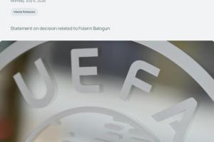 欧足联声明:巴洛贡禁赛缓期的决定越过了红线,对此决定难以置信
